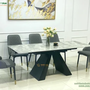 Bộ bàn ăn mặt đá nhập khẩu Chân chữ A BA-003