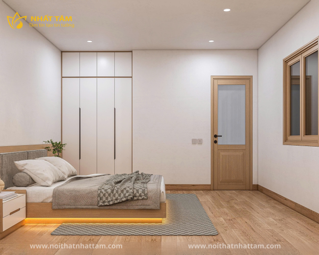 Mẫu thiết kế nội thất phòng ngủ tông màu nhẹ nhàng (Nguồn: Sưu tầm)