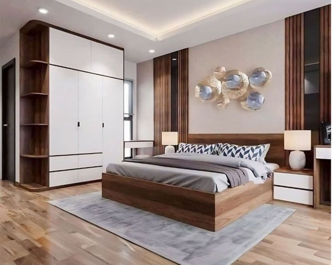 Mẫu thiết kế nội thất phòng ngủ tông màu nhẹ nhàng (Nguồn: Sưu tầm)