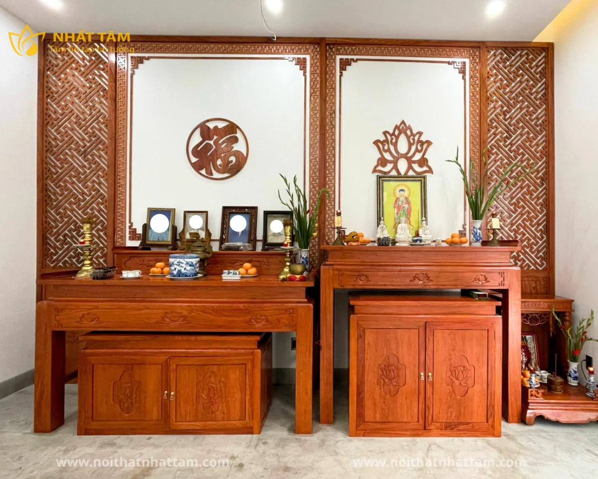 Thi công nội thất phòng thờ – Không gian trang nghiêm và chuẩn phong thủy