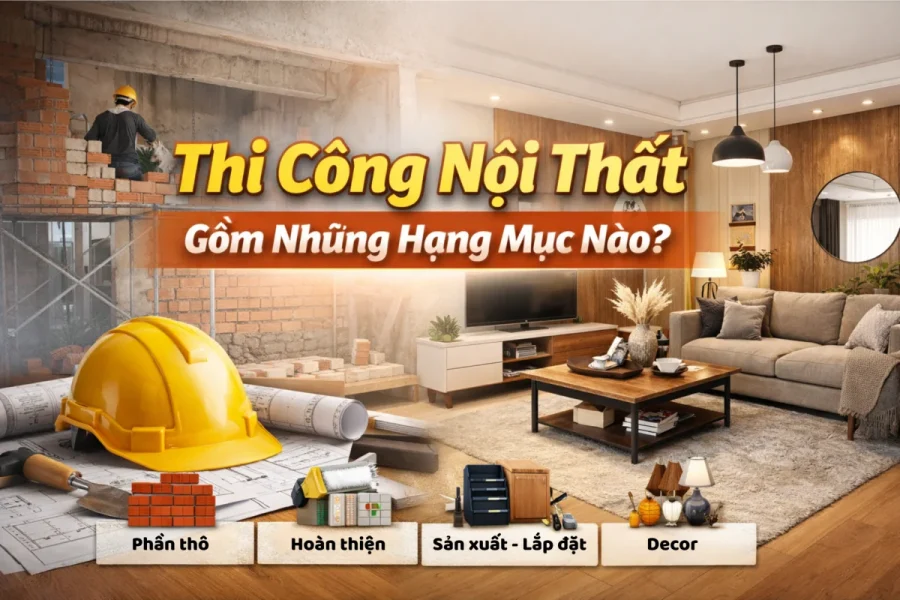 Thi công nội thất gồm những hạng mục nào?